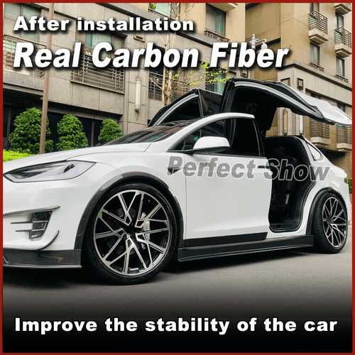 For Tesla Model X 2016-21 REAL Carbon Wheel Eyebrow Arch Trim Fender Flares 6PCS - Picture 2 of 11