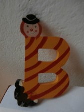 *Lettera B alfabeto legno SEVI pagliaccio letter alphabet wooden clown lettere* 