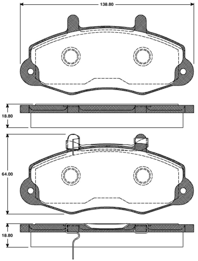 4 Plaquettes de frein avant Ford Transit pour transport de charge