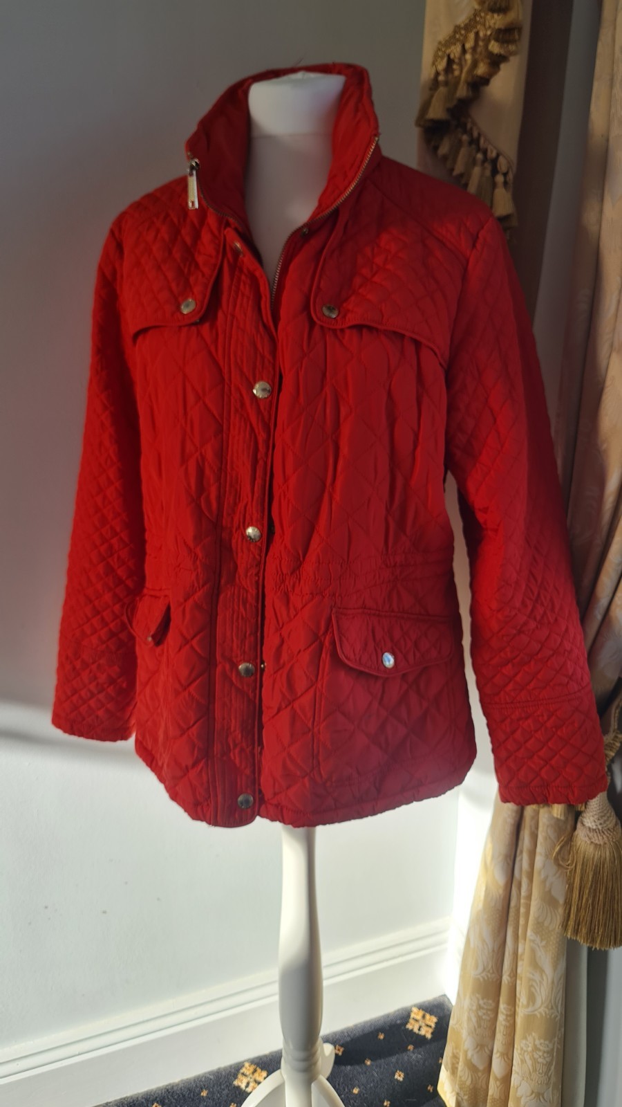 Michael Kors Ladies Coat Quilted Size XL Orange Jacket