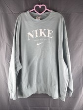 Nike Woman  s Warm-up CREW NECK teal Nike Just do it    Size Small oversized long