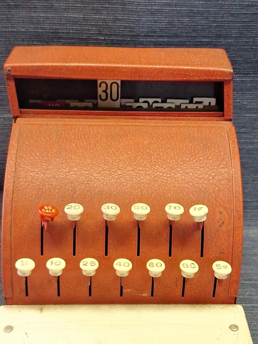 как выглядит Vintage Tom Thumb Toy Cash Register Red Metal 1950s Western Stamping Co USA фото