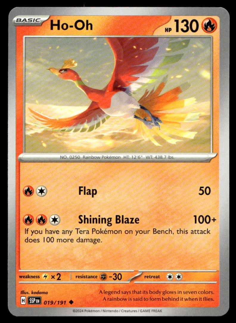 Ho-Oh 19/191 Pokemon Card Surging Sparks Uncommon 130 HP Near Mint H15