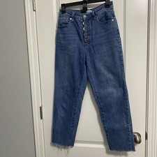 Abound Women's Jeans Size 26 High Rise Straight Med Wash Stretch Denim Pants