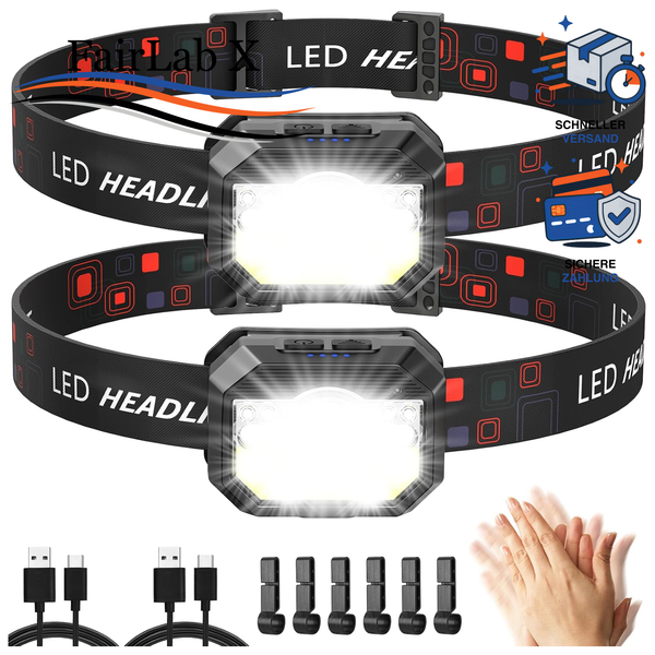 Stirnlampe LED Wiederaufladbar 2000 Lumens Superhell FüR Outdoor Camping-image