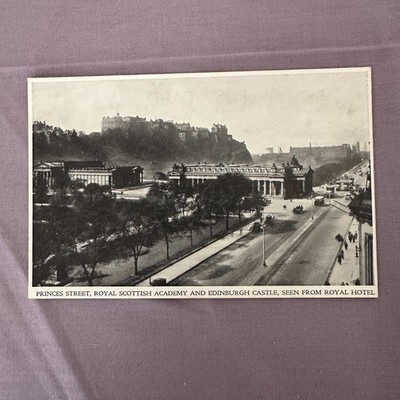 Princes Street Edinburgh Castle Postcard Royal Scottish Academy Scotland