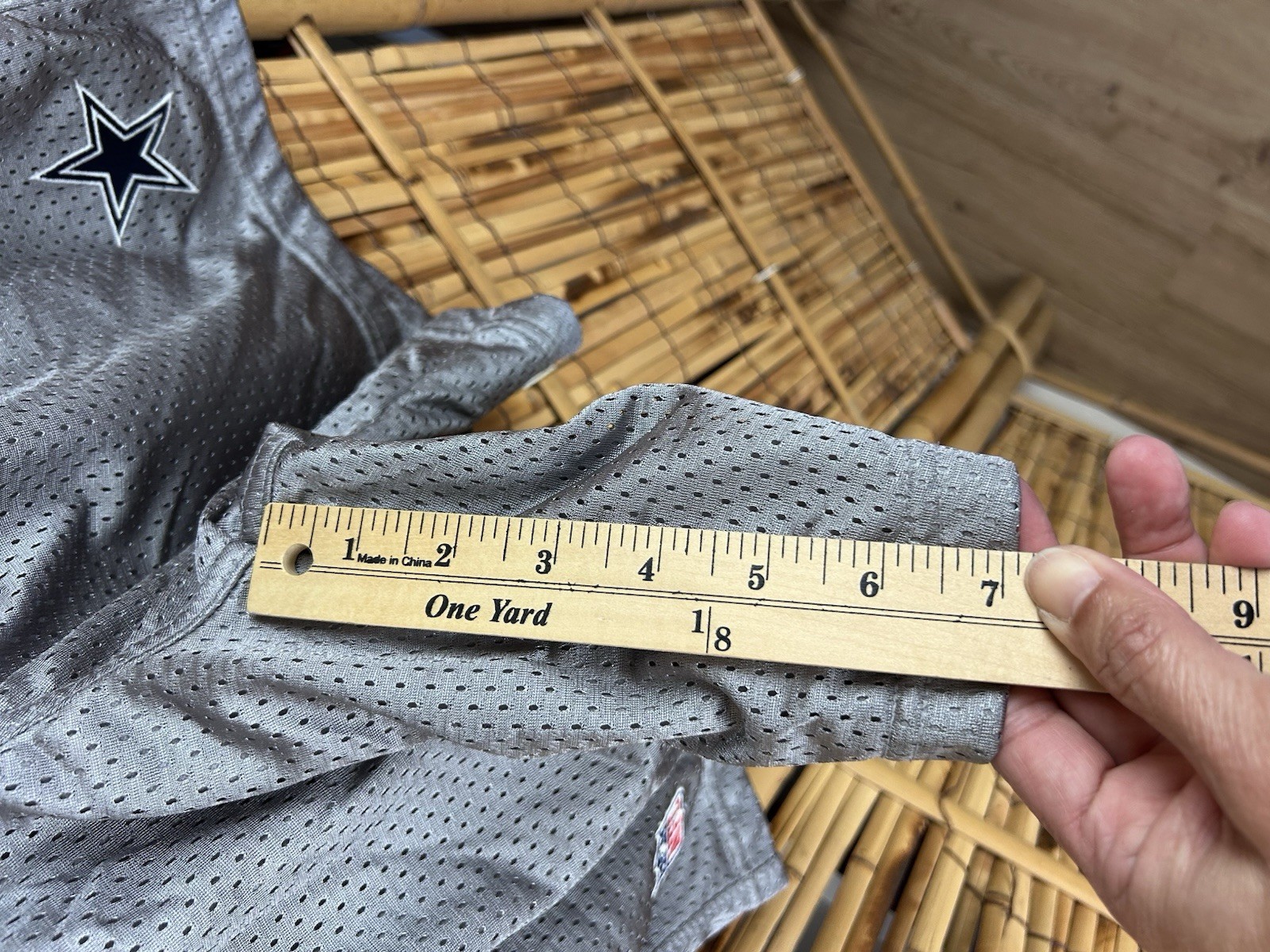  Vintage Reebok NFL On Field Dallas Cowboys Gray Mesh Shorts Large  thumbnail 13