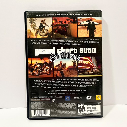 CIB Grand Theft Auto: San Andreas (Sony PlayStation 2 PS2, 2004) w/ Map -TESTED - Picture 5 of 12