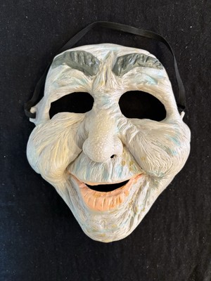 Vtg Old Man Old Woman Grandpa Grandma Halloween Mask (M)