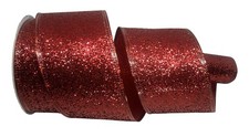 Celebrate It 2 Rolls Christmas Wired Ribbon Holiday Red Glitter 2.5"x20'