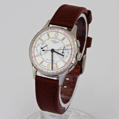 RARE Strela 3017 poljot USSR chronograph modern stainless steel case wristwatch