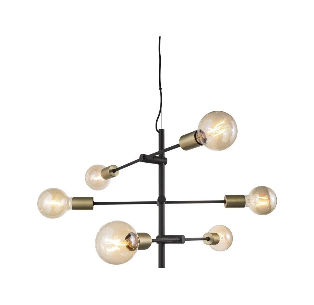 Ceiling Light Black Josefine Pendant Modern Brass/Black Pipe Chandelier Nordlux