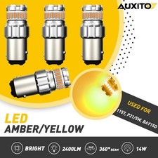 4pcs 1157 P21/5W LED Yellow Turn Signal Parking DRL High Power Light Bulbs Lamps