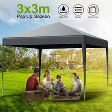 3x3/2x2m Pop Up Gazebo Marquee Outdoor Garden Party Wedding Tent Black/Blue/Grey