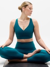 ATHLETA Solace Sports Bra D-DD S Small  Coastal Teal 657431 NEW