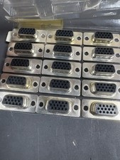 15x DB15 Female Connector 15 Pin D-Sub Panel Mount VGA Socket Metal Shell Lot