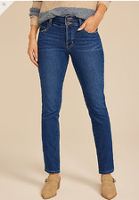 NWT maurices Plus Size Everflex  High Rise Stacked Waist Slim Straight Ankle Jean