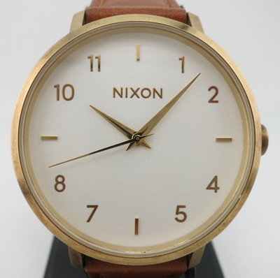 Nixon The Arrow Leather Leather Ladies Gold-Tone Watch - A1091-2621 - New Batt