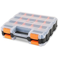 Small Parts Organizer Storage Case Tools Box 34-Compartments Double Side
