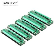 EASTTOP 10Hole Diatonic Blues Harmonica Set Harmonica Set of 5 Key of A B C D G