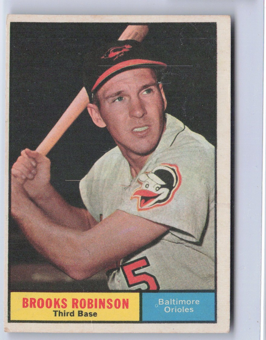 Brooks Robinson #10 Baseball Cards 1961 Topps trading card — raw and PSA graded price guide