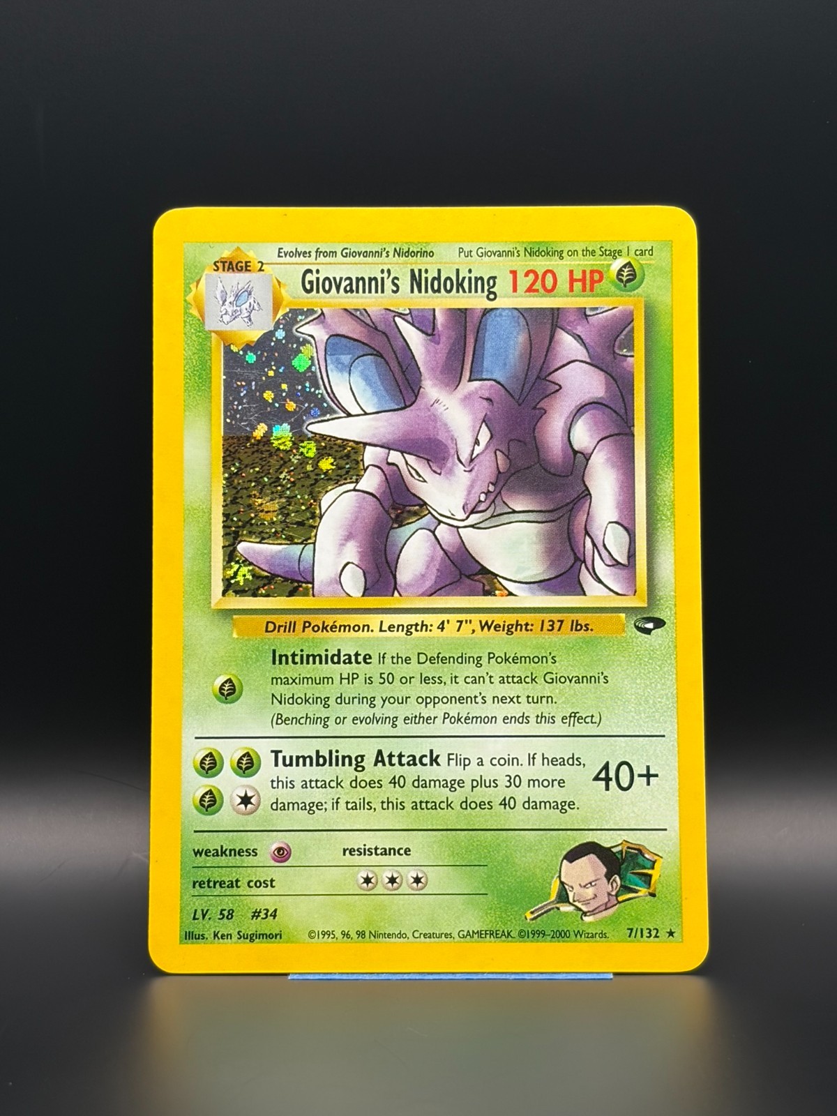 Pokémon TCG Giovanni's Nidoking Gym Challenge Holo Card 7/132 LP