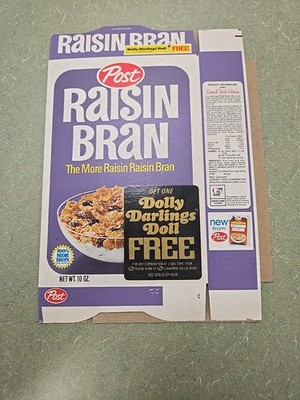 Post Raisin Bran Dolly Darlings Offer Cereal Box, Unused Flat