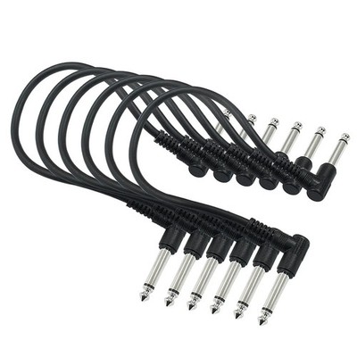 Guitar Patch Cables 6 Pack, 12 Inch Effect Pedal Instrument Cable 1/4'' TS