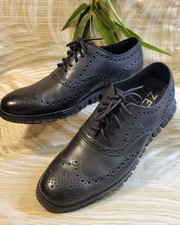 Cole Haan Zerogrand Mens 8 M Black Leather Wingtip Oxford Shoes C20719 Brogue