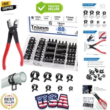 81Pcs Spring Band Hose Clamps Assortment kits With Hose Clamp Pliers Silicone...