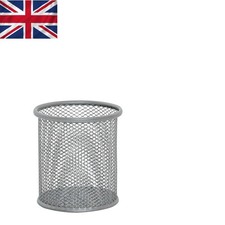 Durable Tabletop Silver Mesh Pen Holder - Organize Your Stationery in Style