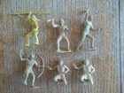 1950's MARX  Fort Apache Playset set of  6 60mm highly detailed Skinny Indians