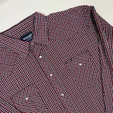 Vintage Wrangler Western Pearl Snap Shirt Plaid Red XXL