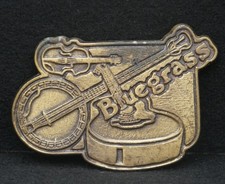 WB01112 VINTAGE 1970s  BLUEGRASS  MUSIC FIDDLE BANJO  GUITAR BELT BUCKLE