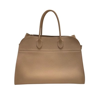 The Row Marqaux 15 Henkeltasche aus dunklem taupefarbenem Kalbsleder