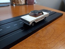 Vintage Aurora T-Jet White Fairlane with Black Roof 1353 with New Tires