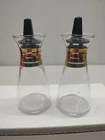 Vintage 50s Mid Century MCM Pyrex Corelle Salt & Pepper Shaker Set Gold Bands