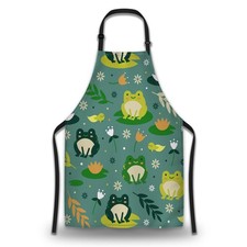 Olikked Cute Frogs Cooking Apron for Women  Men - Waterproof, 27' W x 31' H,...