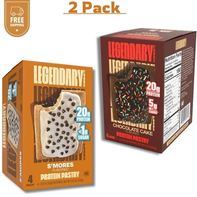Legendary Foods Protein Pastry - S'mores , Chocolate Cake (2 Pack)