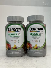 2x Centrum MULTIGUMMIES for Adults 50 Plus 90 Ct No Visible Date