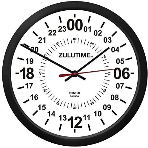 24 Hour Military TIME SWL Zulu TIME White 24HR White Wall Clock 10"