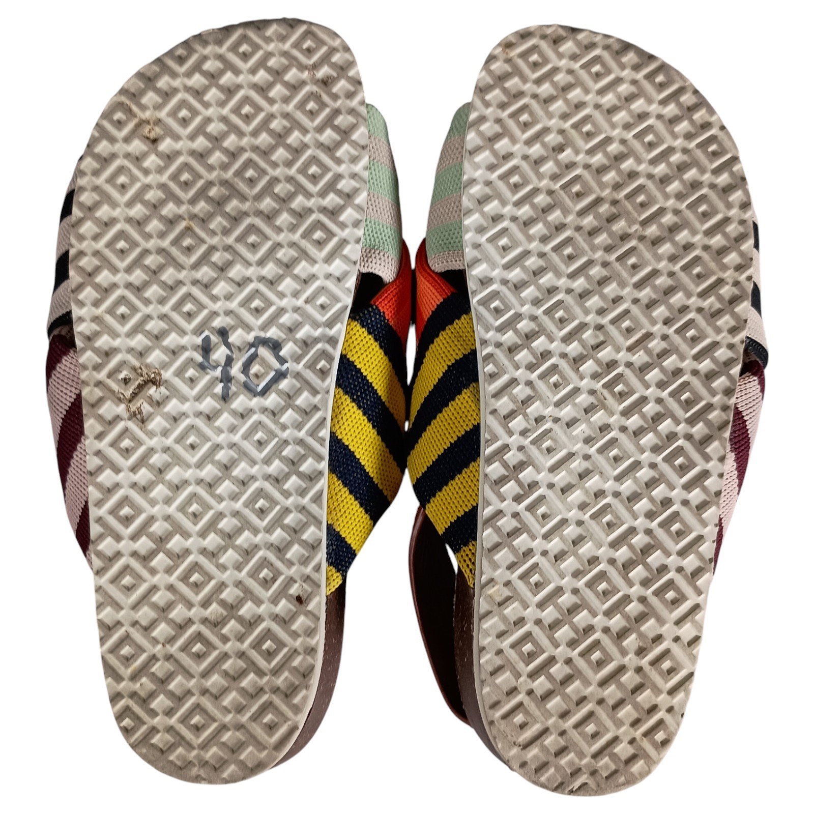 Tory Burch Corey Sandal Flat Patchwork Twist Stri… - image 8