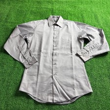 Arrow Long Sleeve Button-Up Fitted Sateen Wrinkle Free Gray Shirt Size 14 1/2