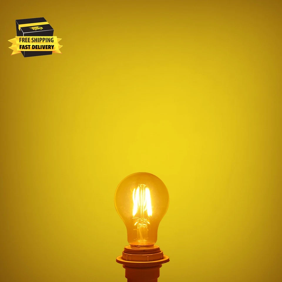 A19 Glass LED Yellow Light Bulb, 6W(60W Equivalent) E26 Base, Dimmable LED Yello - Image 3 of 4