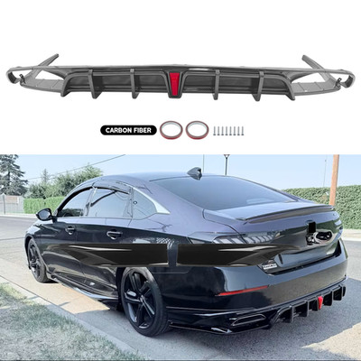 For 2012-2017 Honda Accord Carbon Fiber Look Rear Lip Bumper Diffuser Spoiler