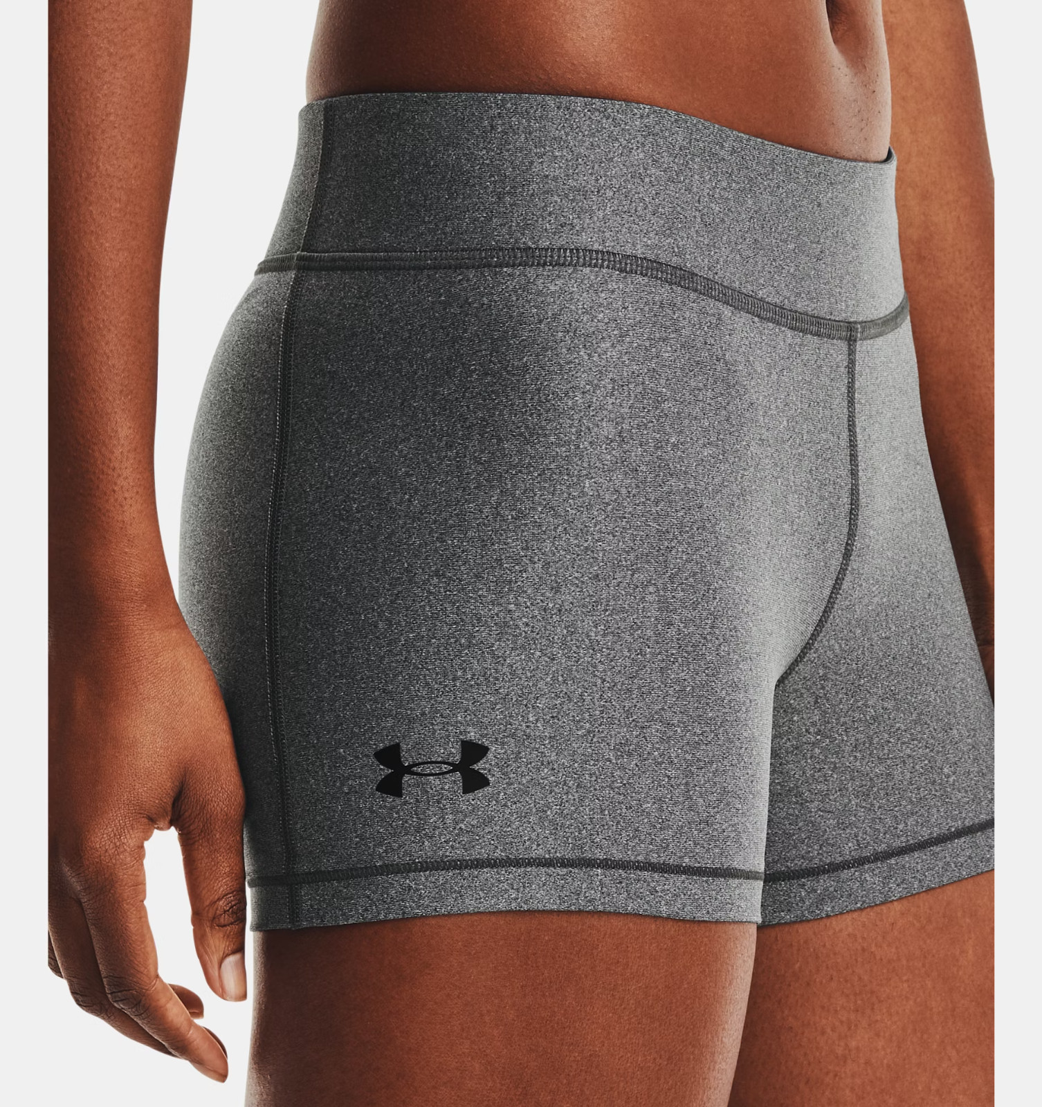 Under Armour HeatGear Mid-Rise Shorty Compression Shorts Women's M Charcoal NWT
