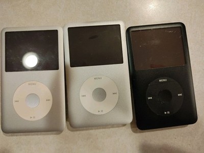 Apple iPod A1238, Three 80Gb models, for parts, No Power. Lot of 3