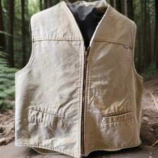 Vtg '80's Distressed Carhartt Sherpa Lined Canvas Vest USA L/XL