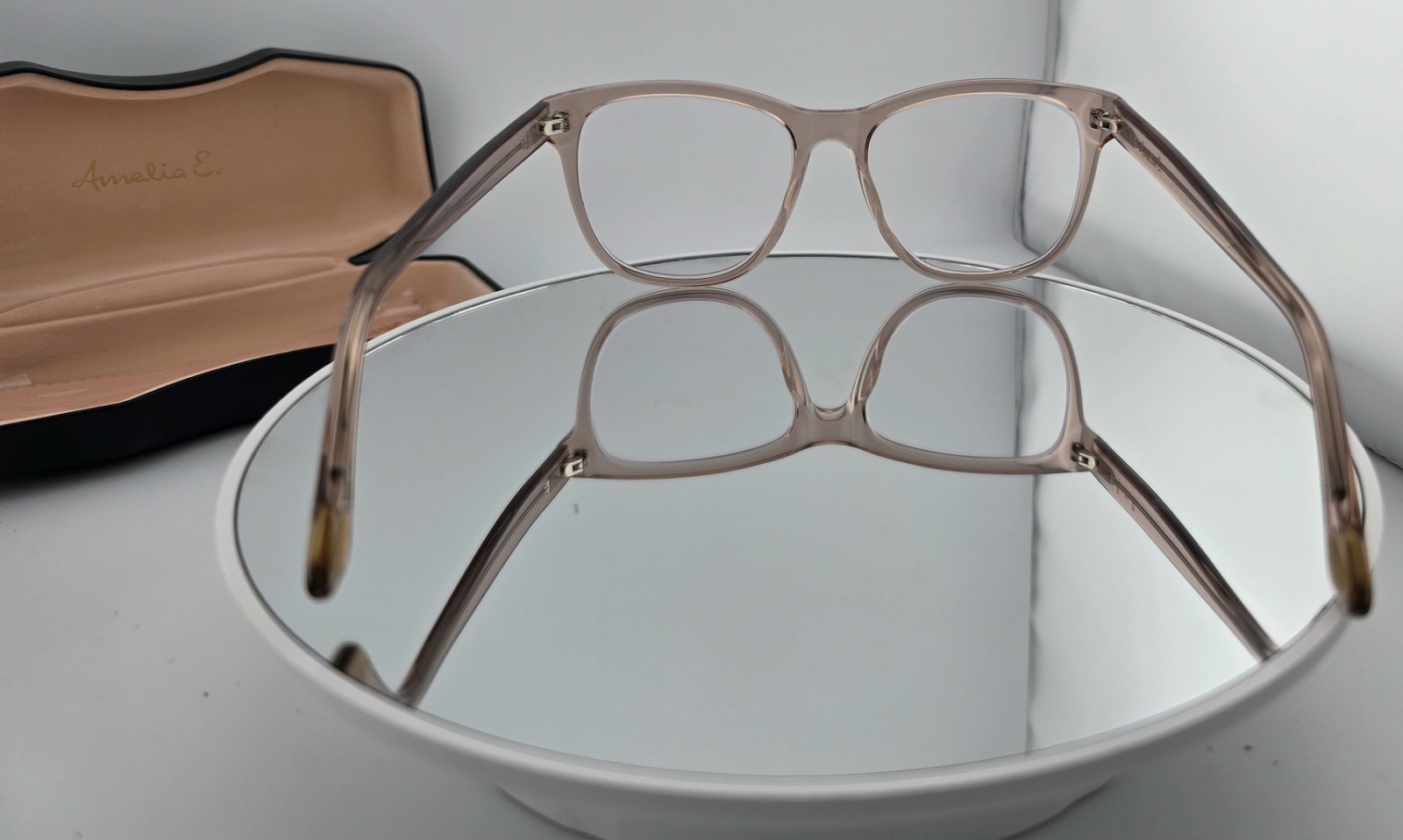 Amelia E Handmade Pink / Clear Cat Eye Eyeglasses Frames 35-001027 53-17-145