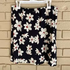 Vintage Express Skirt Dark Floral Y2K 90s Flirty Preppy Casual Size 5 / 6